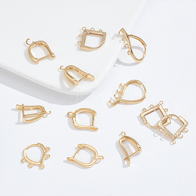 20Pcs 5 Styles Brass Hoop Earring Finding KK-HY0003-47-1