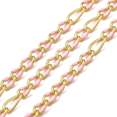 Handmade Brass Enamel Oval Link Chains CHC-L053-08G-07-1