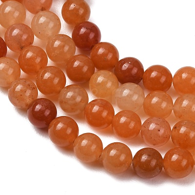 Natural Red Aventurine Bead Strands X-G-P257-02-6mm-1