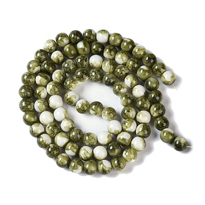 Baking Paint Glass Bead Strands GLAA-H031-01C-14-1