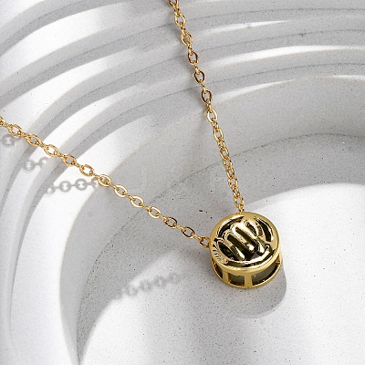 Brass Pave Cubic Zirconia Birth Stone Constellation Pendant Cable Chain Necklaces LS-NJEW-D334-01G-01-1