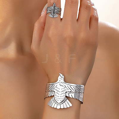 Eagle Alloy Cuff Bangles & Rings Sets for Women FS-WG75483-01-1