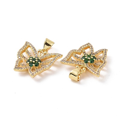 Brass Micro Pave Cubic Zirconia Pendants ZIRC-I063-44G-1