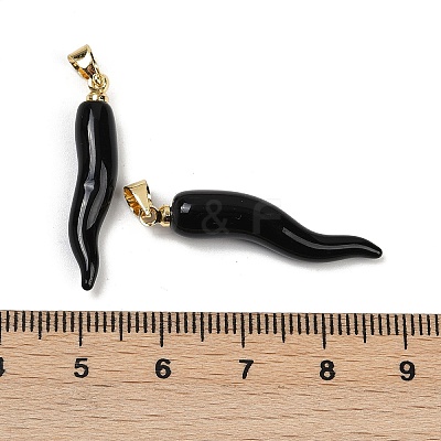 Handmade Lampwork with Brass Pendants KK-Q095-02B-07-1