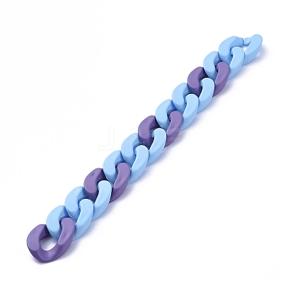 Handmade Opaque Spray Painted Acrylic Curb Chains AJEW-JB00616-01-1