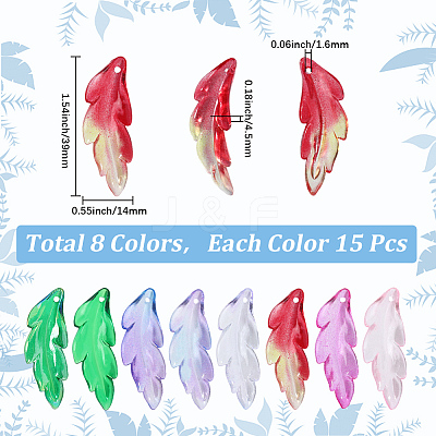 120Pcs 8 Colors Plastic Pendants FIND-SC0020-73-1
