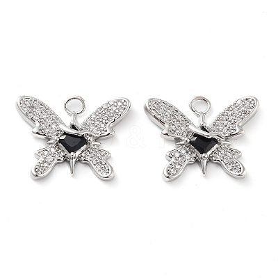 Rack Plating Brass Micro Pave Cubic Zirconia Pendants KK-M280-13P-02-1
