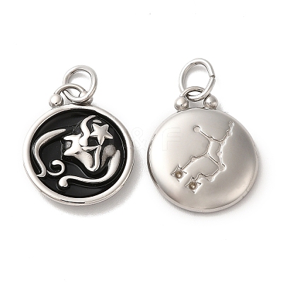 304 Stainless Steel Enamel Pendants STAS-A080-43P-06-1