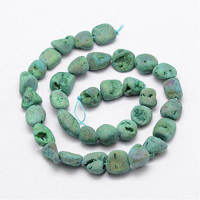 Electroplated Natural Quartz Beads Strands G-K109-03-C-1