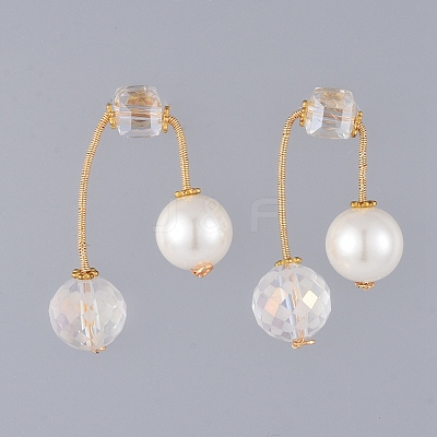 Pendant Necklaces and Ear Studs Jewelry Sets SJEW-JS01064-03-1