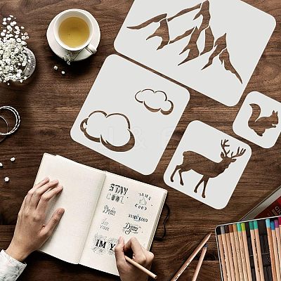 Plastic Drawing Painting Stencils Templates DIY-WH0172-691-1