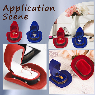 4Pcs 2 Colors Hat Velvet Jewelry Boxes CON-SC0001-19A-1