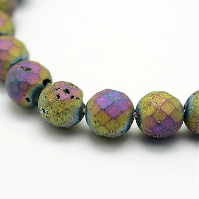Electroplated Natural Quartz Crystal Beads Strands G-P149-01A-1