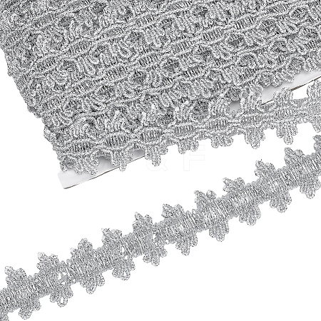 Polyester Wavy Lace Ribbon OCOR-WH0082-365B-1