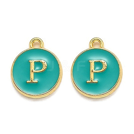 Golden Plated Alloy Enamel Charms X-ENAM-Q437-15P-1