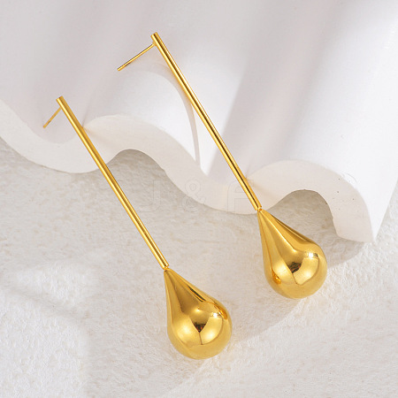 304 Stainless Steel Teardrop Stud Earrings EJEW-M101-03G-1