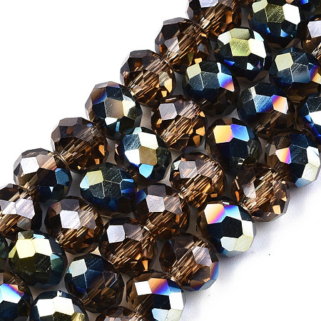 Electroplate Transparent Glass Beads Strands EGLA-A034-T8mm-Q19-1