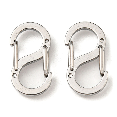 Non-Tarnish 304 Stainless Steel Double Gated Carabiner S-Hook Clasps STAS-F296-06P-1