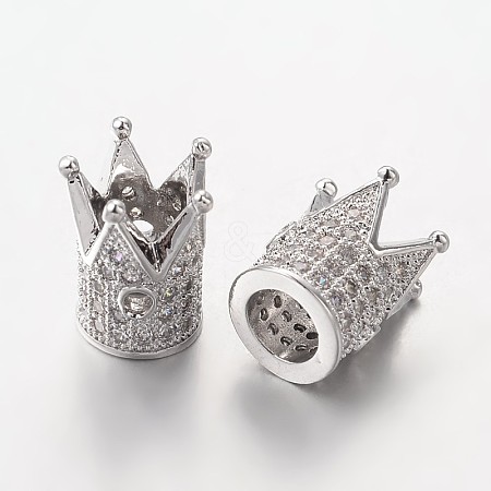 Brass Micro Pave Cubic Zirconia Beads LS-ZIRC-L037-72P-FF-1