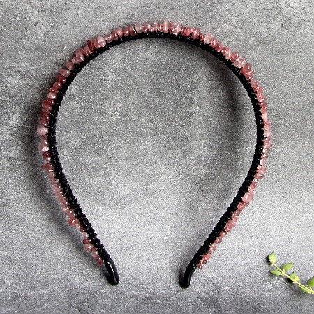 Natural Strawberry Quartz Hair Bands PW-WG1C09B-05-1