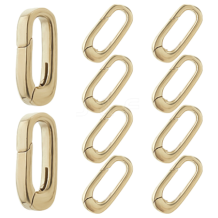 10Pcs Brass Spring Gate Rings KK-FH0008-17B-1