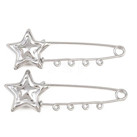 Starfish 304 Stainless Steel Safety Pins Brooch Findings SA-CBA098D-16E-P04-1