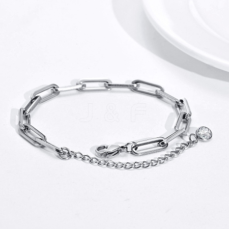 Stainless Steel Paperclip Chain Bracelets PW-WG97459-02-1