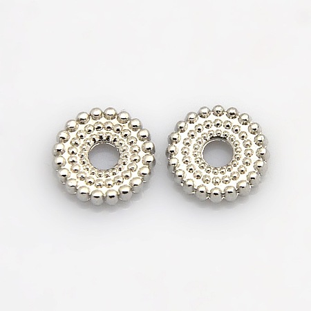 Disc Plating Zinc Alloy Spacer Beads PALLOY-N0101-08P-1
