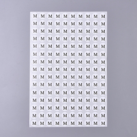 M Sizes Clothing Size Round Sticker Labels AJEW-WH0014-76D-1