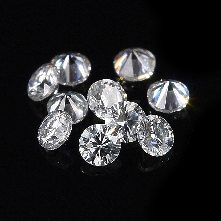 Pointed Back Glass Rhinestone Cabochons RGLA-WH0016-01A-1