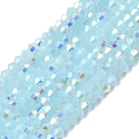 AB Color Plated Opaque Glass Beads Strands GLAA-G127-02E-1