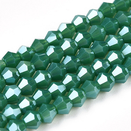 Opaque Solid Color Electroplate Glass Beads Strands EGLA-A039-P2mm-A07-1