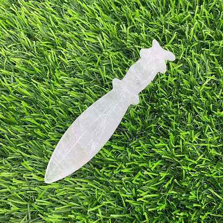 Natural Quartz Crystal Carved Healing Dagger Figurines PW-WG52324-22-1