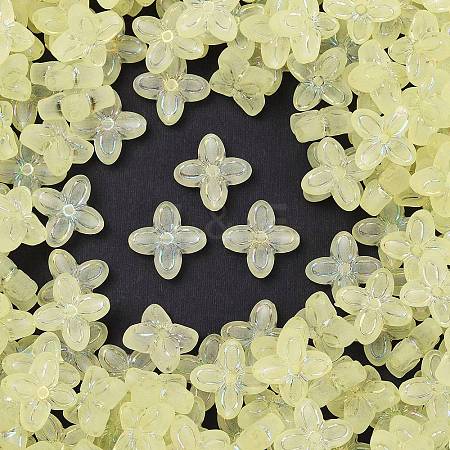 Frosted Transparent Acrylic Beads OACR-P029-09B-03-1