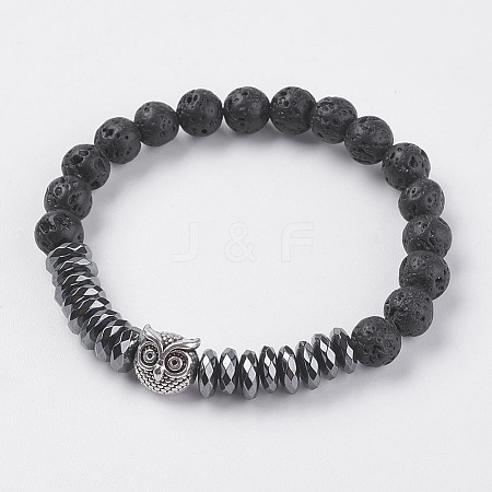 Synthetic Hematite Stretch Bracelets BJEW-I241-23A-1