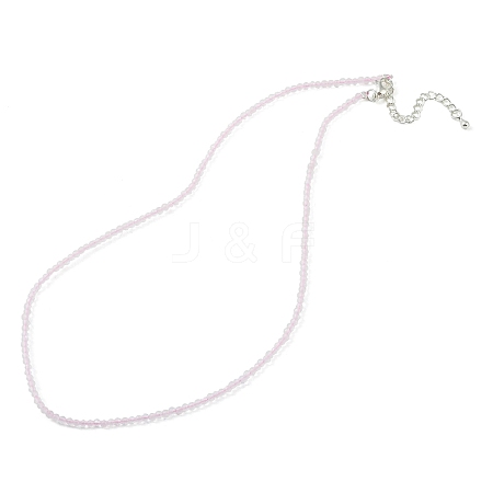 Natural Rose Quartz Beaded Necklaces X-NJEW-K114-A-A01-1