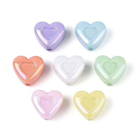 UV Plating Opaque Acrylic Beads OACR-T028-83-1