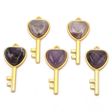 Natural Amethyst Pendants G-N326-158-11-1