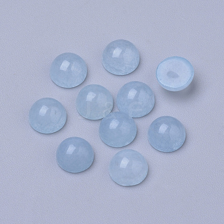 Natural White Jade Cabochons G-R416-6mm-54-1