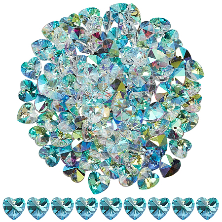 100Pcs Valentine's Day Glass Pendants RGLA-SP0001-67-1