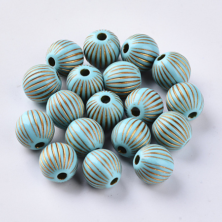 Plating Acrylic Beads OACR-S029-101-1