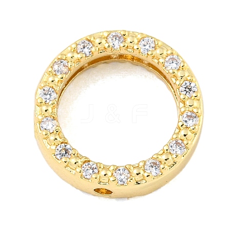 Brass Micro Pave Clear Cubic Zirconia Beads Frame KK-P277-58A-G-1