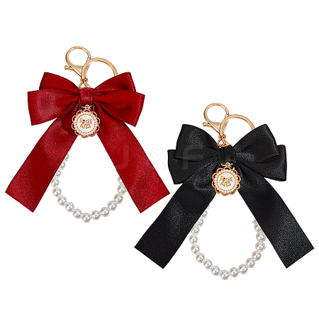 2Pcs 2 Colors Polyester Keychains KEYC-BBC0001-04B-1