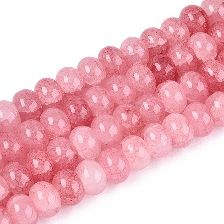 Baking Paint Crackle Glass Beads Strands DGLA-N020-01A-02-1