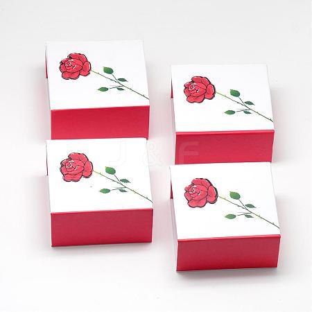 Flower Cardboard Jewelry Boxes CBOX-R036-05-1