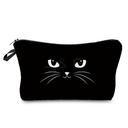 Cat Eye Printed Polyester Cosmetic Pouches PW-WG65350-05-1