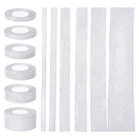 6 Styles 6 Rolls Polyester Ribbons SRIB-TA0001-27-1