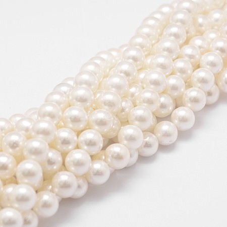 Rainbow Plated Shell Pearl Bead Strands X-BSHE-L025-02-10mm-1