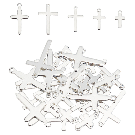 Unicraftale 40Pcs 5 Style 304 Stainless Steel Pendants STAS-UN0027-80-1