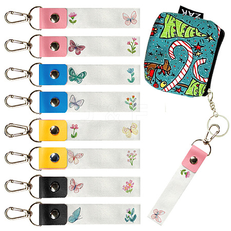 PU Leather & Cotton Name Marker Keychain AJEW-WH0514-025-1